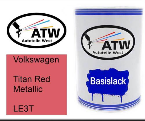 Volkswagen, Titan Red Metallic, LE3T: 500ml Lackdose, von ATW Autoteile West.